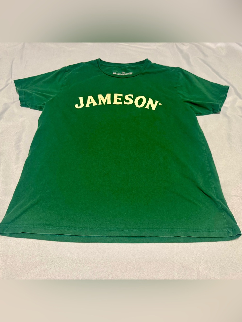 ⁠Jameson Irish Whiskey Green T-Shirt Size XL 100% Organic Cotton GOTS Certified